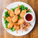 Coconut-battered Coconut Prawns fried golden brown