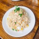 Crab Fried Rice topped with cilantro