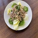 Larb Gai ground chicken salad with roasted rice and lime