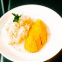 Sweet Mango and Sticky Rice, a seasonal Thai dessert